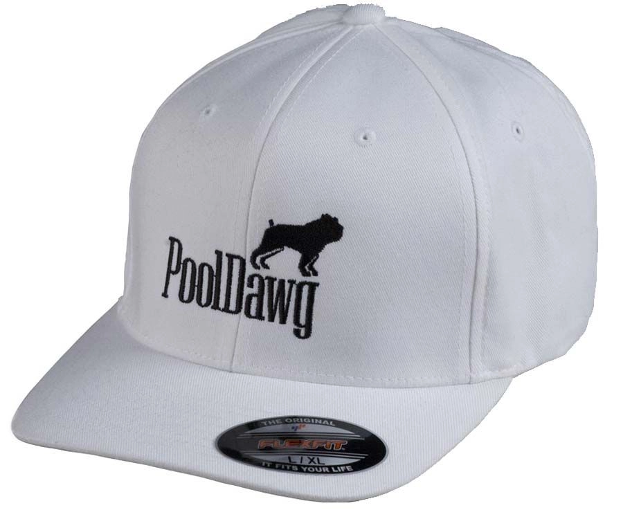 PoolDawg Logo White Baseball Hat 3 PoolDawg Logo White Baseball Hat