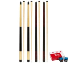 Billiards Supplies Shop 17 Economy Two-Piece Pool Cue Bundle (4 House Cues Set)